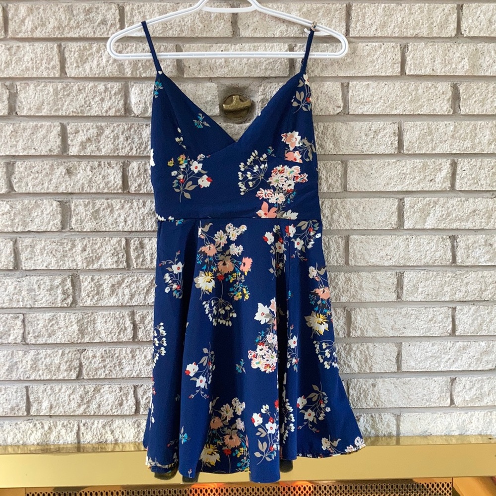 Lovely Girl Navy Floral Mini Dress